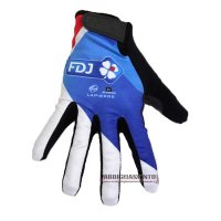 2020 FDJ Guanti Dita Lunghe Ciclismo Bianco Blu Nero