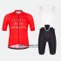 Abbigliamento La Fete DE La Bicyclette 2018 Manica Corta e Pantaloncino Con Bretelle Rosso