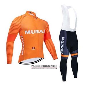Abbigliamento Euskadi Murias 2020 Manica Lunga e Calzamaglia Con Bretelle Arancione