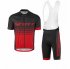 Abbigliamento Scott 2017 Manica Corta e Pantaloncino Con Bretelle nero e rosso