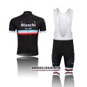 Abbigliamento Bianchi 2014 Manica Corta E Pantaloncino Con Bretelle Nero E Celeste