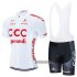Abbigliamento CCC Team 2021 Manica Corta e Pantaloncino Con Bretelle Bianco