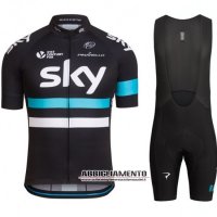 Abbigliamento Sky 2016 Manica Corta E Pantaloncino Con Bretelle Nero E Blu