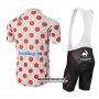 Abbigliamento Tour De France 2016 Manica Corta E Pantaloncino Con Bretelle Rosso E Bianco