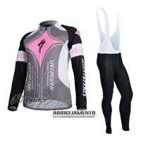 Donne Abbigliamento Specialized 2011 Manica Lunga E Calza Abbigliamento Con Bretelle Fuxia E Grigio