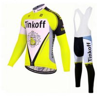 Abbigliamento Tinkoff 2017 Manica Lunga e Pantaloncino Con Bretelle giallo