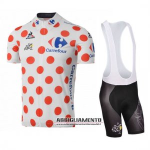 Abbigliamento Tour De France 2016 Manica Corta E Pantaloncino Con Bretelle Rosso E Bianco