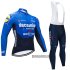 Abbigliamento Deceuninck Quick Step 2021 Manica Lunga e Calzamaglia Con Bretelle Blu Nero