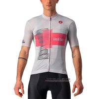 Abbigliamento Giro d'Italia Manica Corta e Pantaloncino Con Bretelle 2021 Bianco Rosa