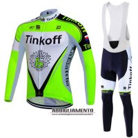 Abbigliamento Tinkoff 2016 Manica Lunga E Calzamaglia Con Bretelle Verde E Nero