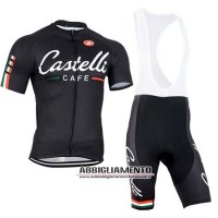 Abbigliamento Castelli 2014 Manica Corta E Pantaloncino Con Bretelle Nero E Bianco