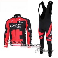 Abbigliamento Bmc 2011 Manica Lunga E Calza Abbigliamento Con Bretelle Rosso E Nero