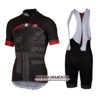 Abbigliamento Castelli 2016 Manica Corta E Pantaloncino Con Bretelle Nero E Rosso