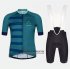Abbigliamento Tete DE La Course 2018 Manica Corta e Pantaloncino Con Bretelle Verde Blu