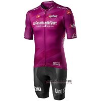 Abbigliamento Giro d'Italia 2020 Manica Corta e Pantaloncino Con Bretelle Fuxia