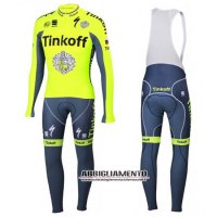 Abbigliamento Tinkoff 2016 Manica Lunga E Calzamaglia Con Bretelle Giallo E Blu