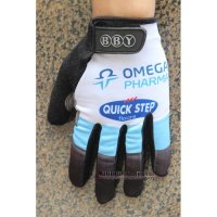 2020 Omega Quick Step Guanti Dita Lunghe Ciclismo Blu Bianco