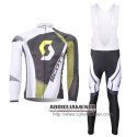 Abbigliamento Scott 2013 Manica Lunga E Calza Abbigliamento Con Bretelle Bianco E Giallo